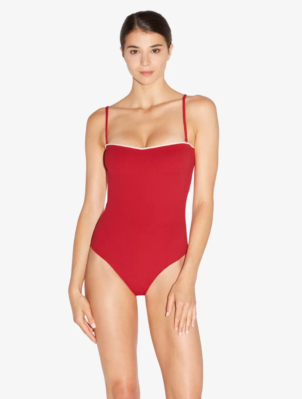 La Perla Bañador Con Aros Y Monograma Rojo Fashion