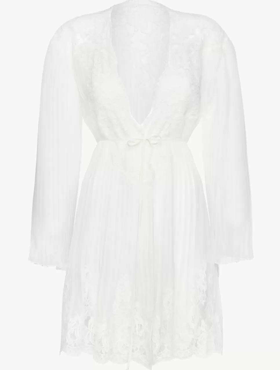 La Perla Bata Corta De Color Roto Con Encaje Leavers De Algodón Blanco Discount