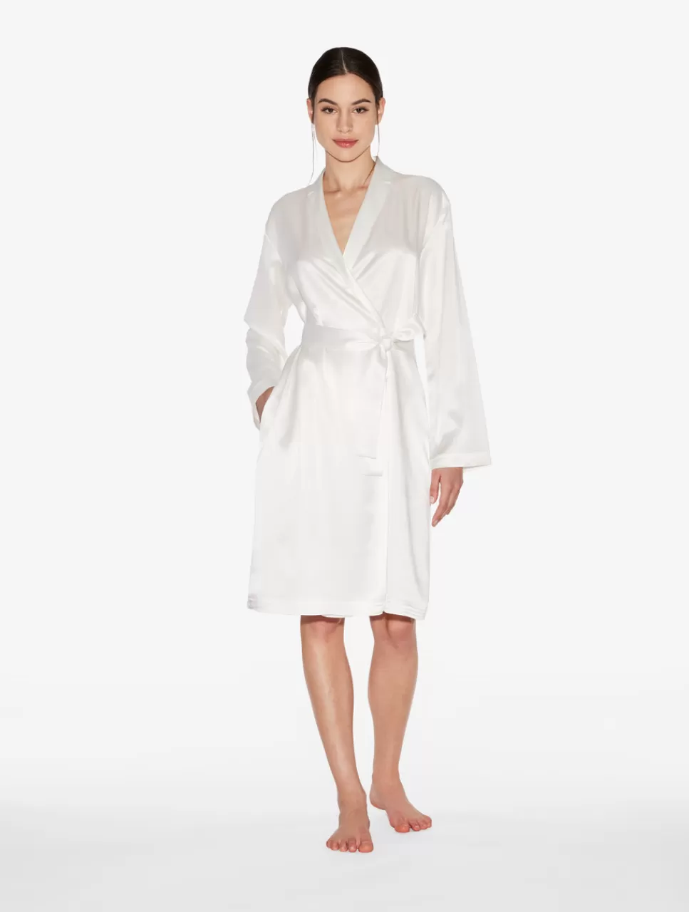 La Perla Bata Corta De Seda Blanca White Cheap