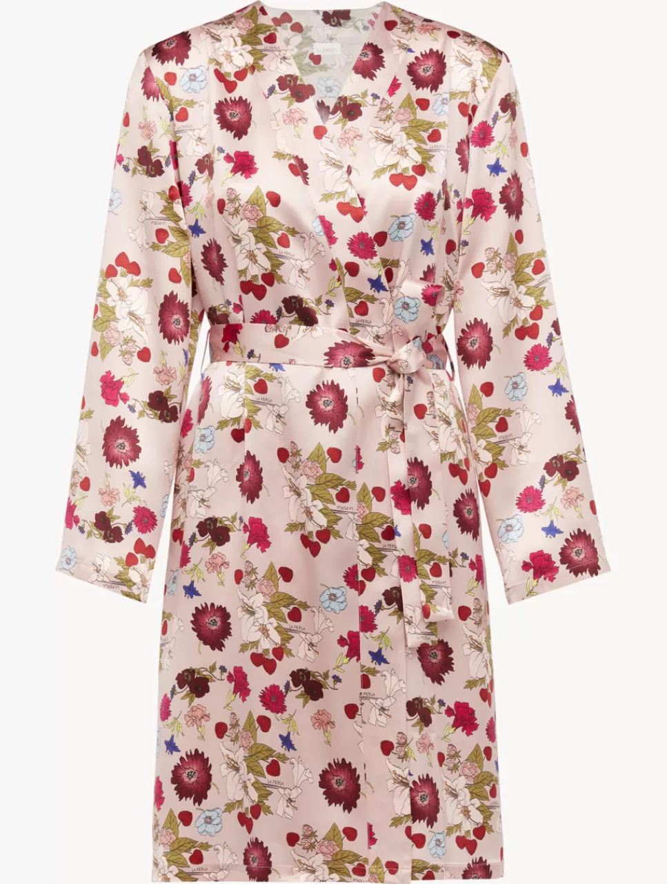 La Perla Bata Corta De Seda Con Estampado De Flores Estampadodeflores Outlet