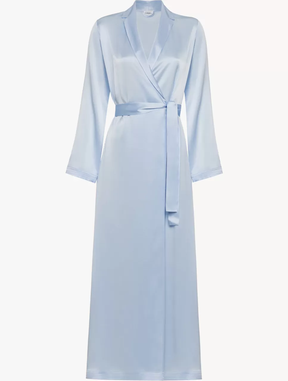 La Perla Bata Larga De Seda Azul Celeste LightBlue Hot