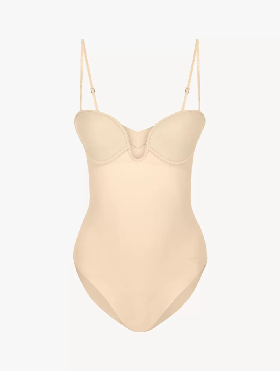 La Perla Body Acolchado Con Aros Y Escote En U Color Leche Nude Fashion