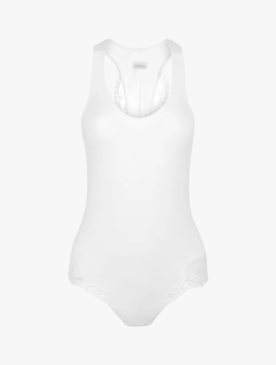 La Perla Body Con Espalda Nadadora De Algodón Blanco White Cheap