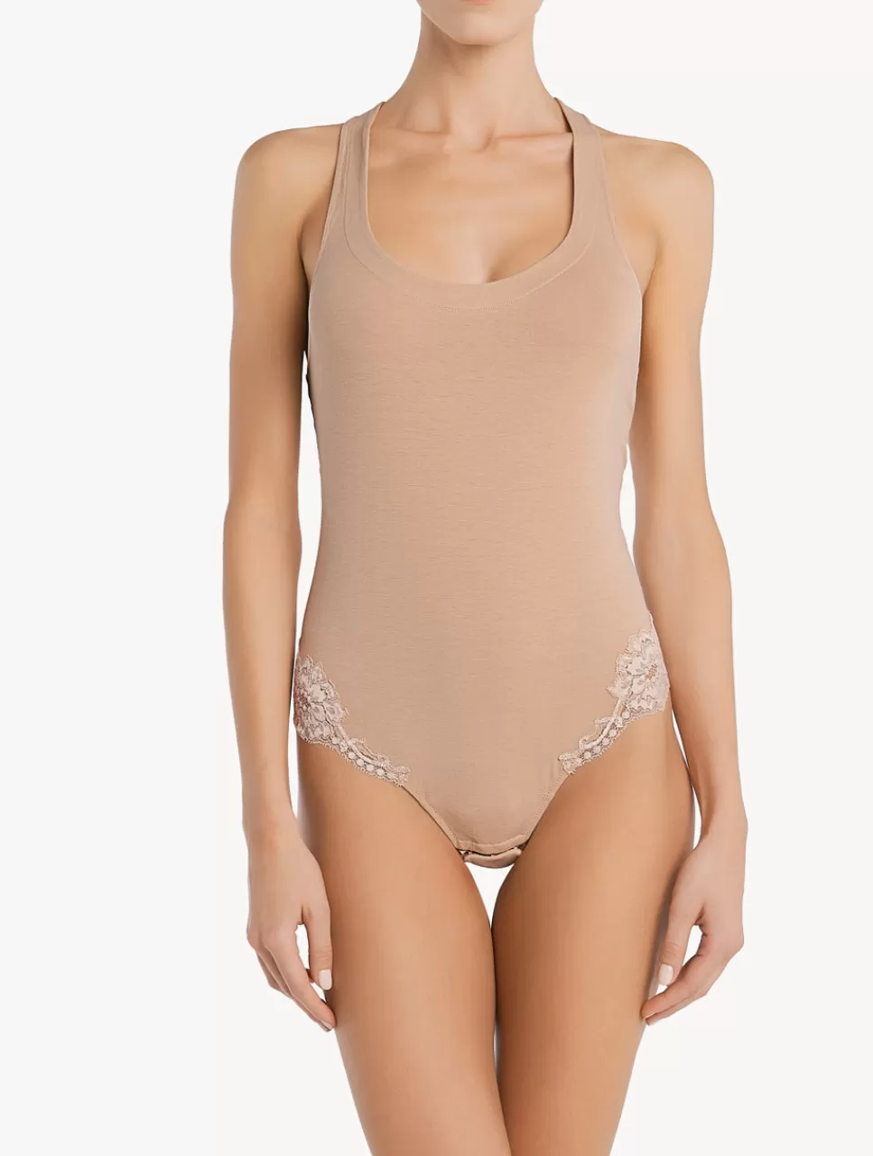 La Perla Body Con Espalda Nadadora De Algodón Natural Nude Discount