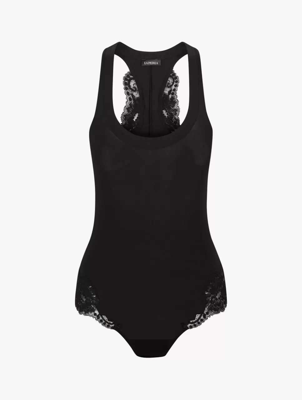 La Perla Body Con Espalda Nadadora De Algodón Negro Black Sale