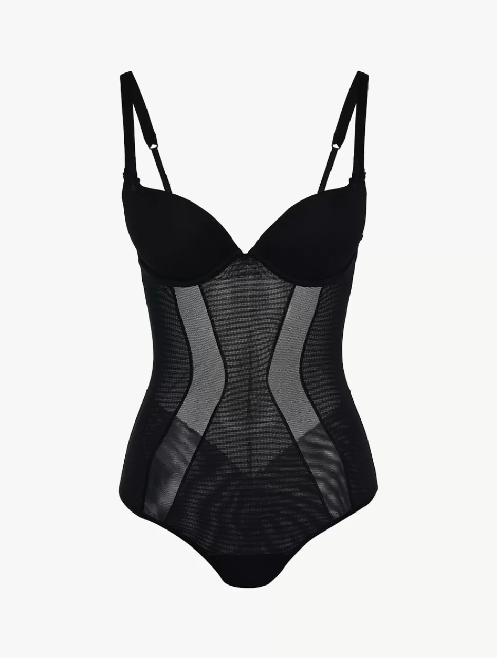 La Perla Body De Tul Elástico Negro Black Store