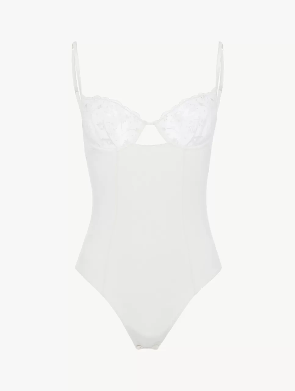 La Perla Body Hueso Con Tul Bordado Blanco Hot