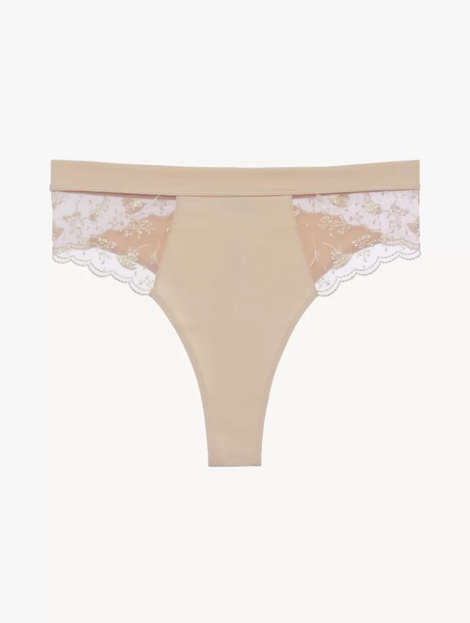 La Perla Braga Alta Halo Y Ivory Nude Con Tul Bordado Beige Hot
