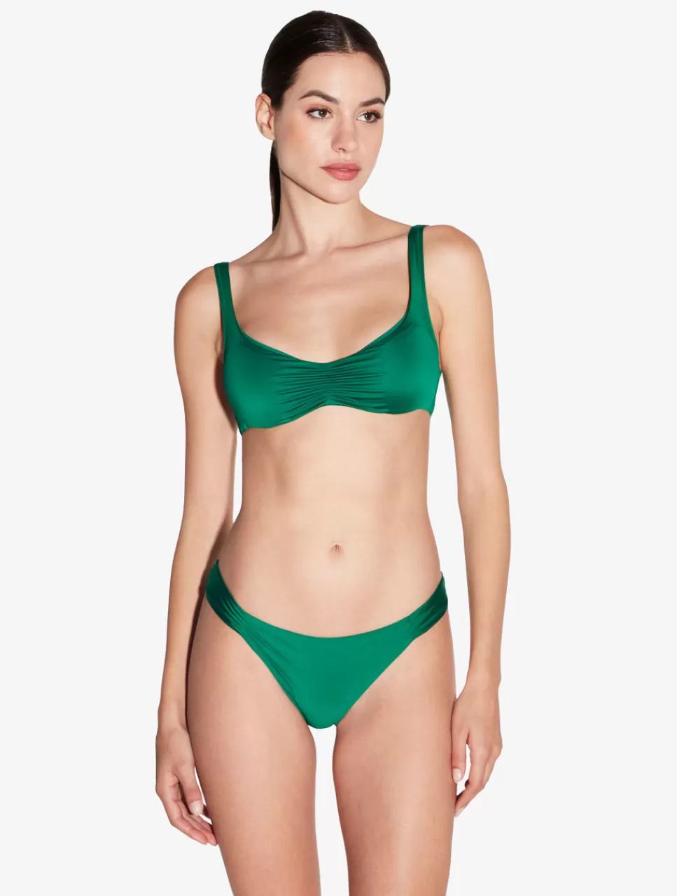 La Perla Braguita De Bikini Con Cintura Drapeada De Color Verde Cheap