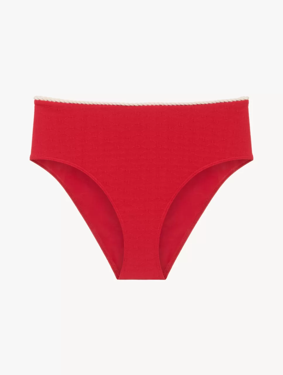 La Perla Braguita De Bikini De Cintura Alta Con Monograma Rojo Clearance