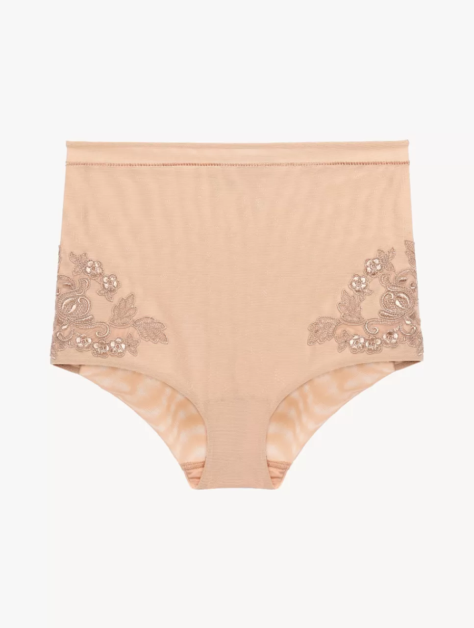 La Perla Braguita De Talle Alto En Tul Elástico Color Arena Nude Online
