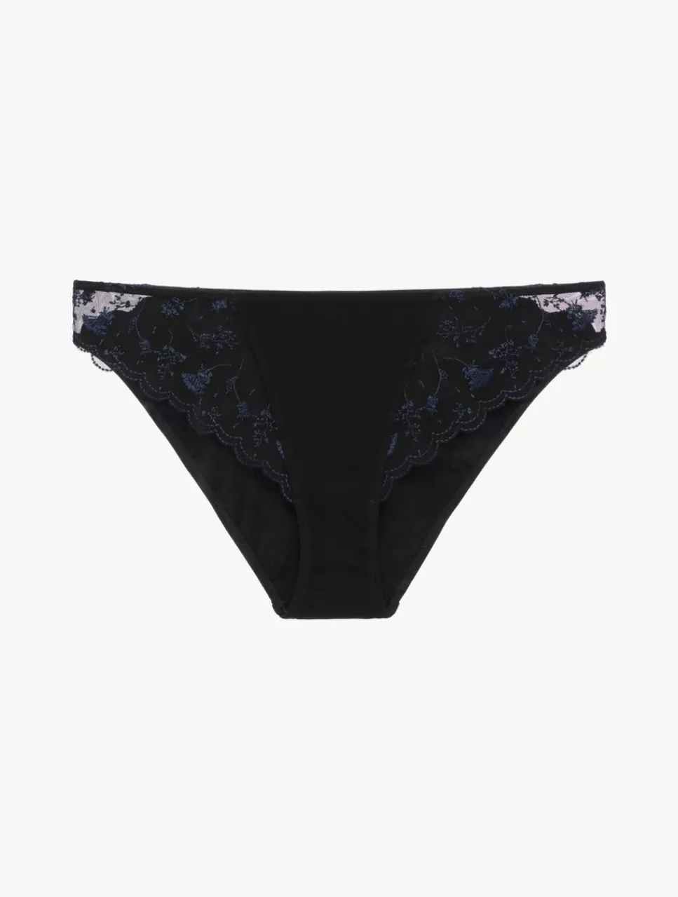 La Perla Braguita En Onyx Con Tul Bordado Negro Flash Sale