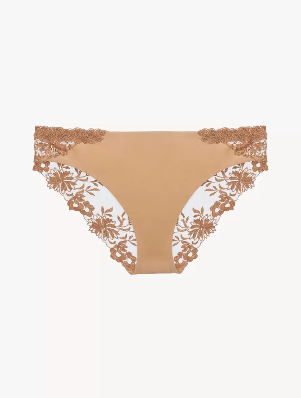 La Perla Braguita Hipster De Lycra Con Tul Bordado Beige Nude Store