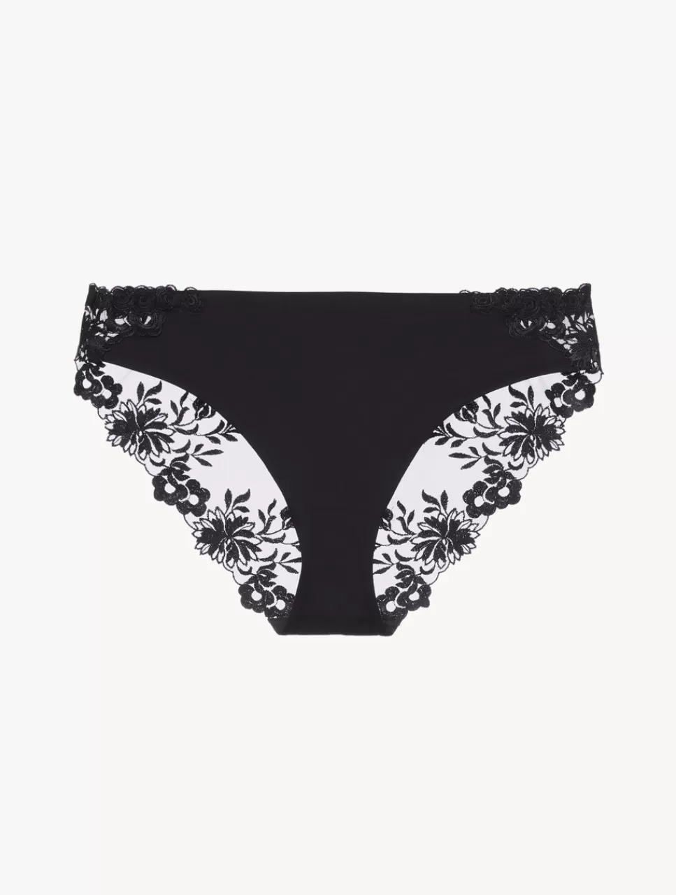 La Perla Braguita Hipster De Lycra Con Tul Bordado Negro Black Outlet