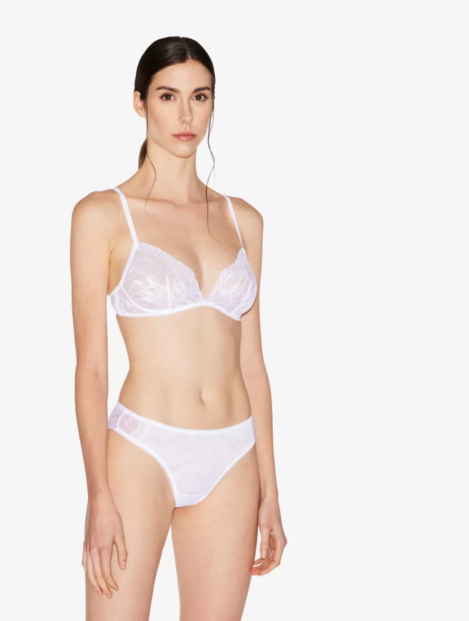 La Perla Braguita Talle Medio De Encaje Blanco White Sale