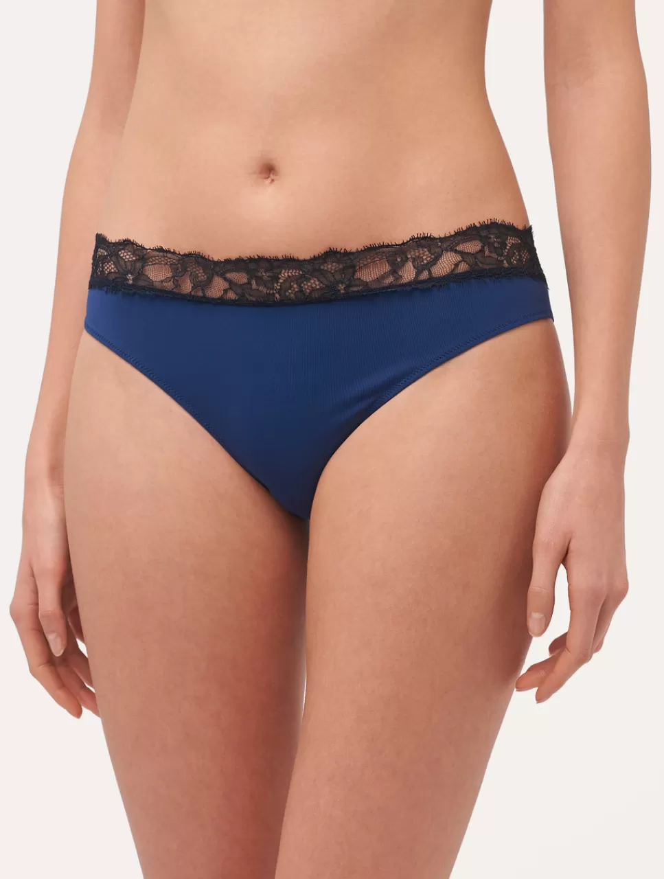 La Perla Braguita Talle Medio De Encaje En Azul Y Negro Blue Flash Sale