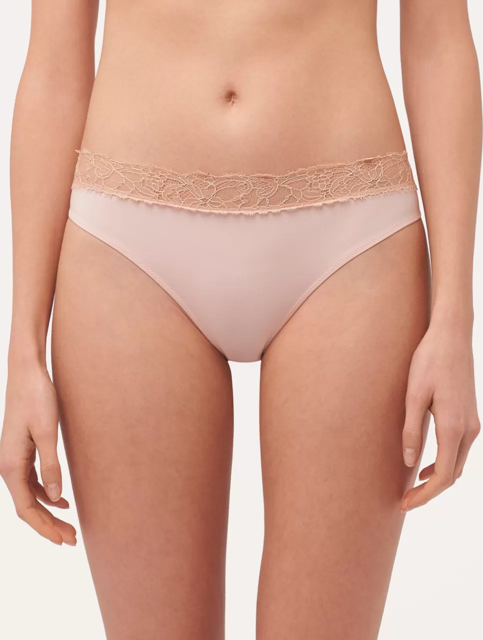 La Perla Braguita Talle Medio De Encaje En Rosa Empolvado Y Arena Powderpink Clearance
