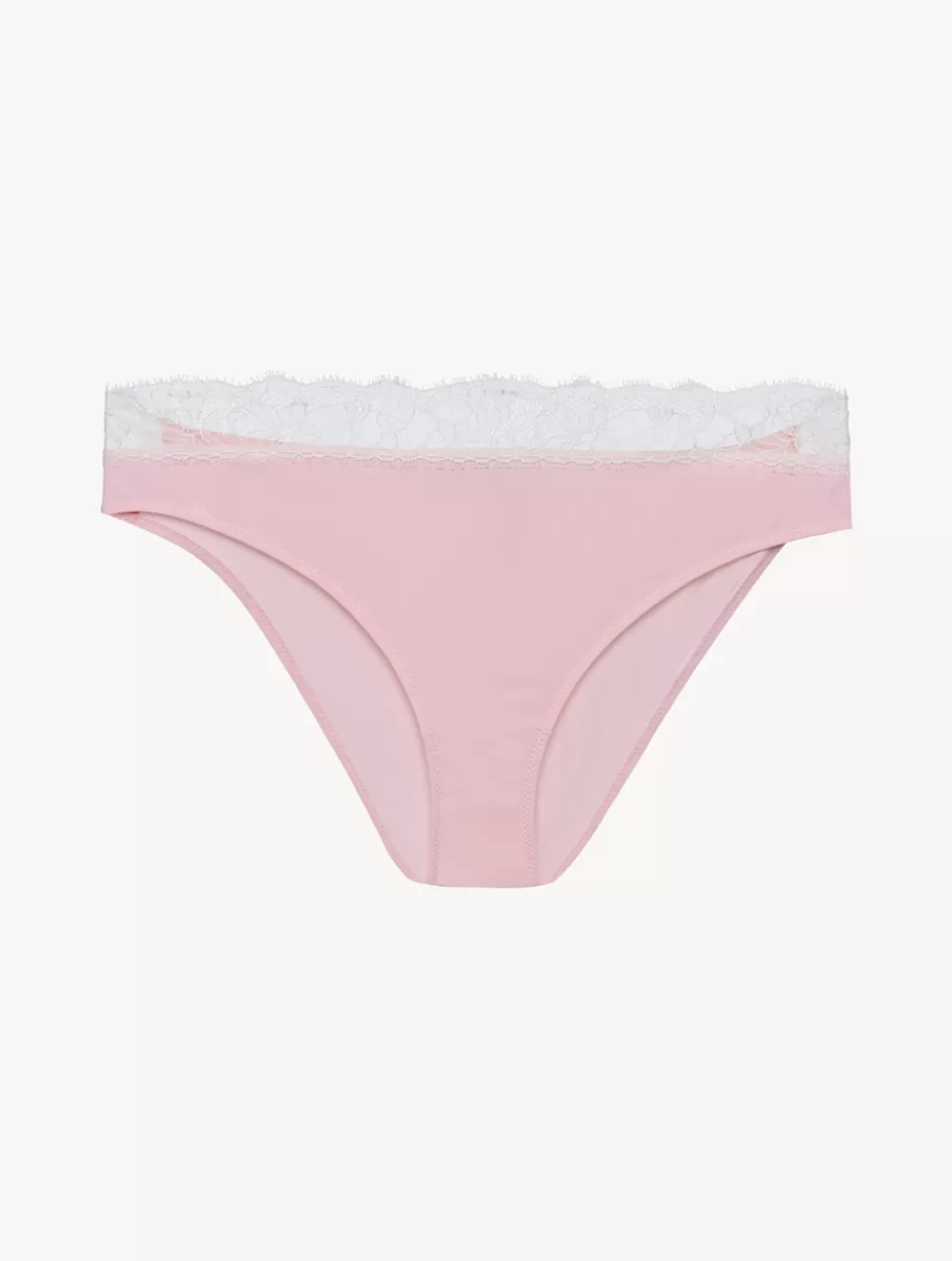 La Perla Braguita Talle Medio De Encaje En Rosa Y Crema Rose Outlet