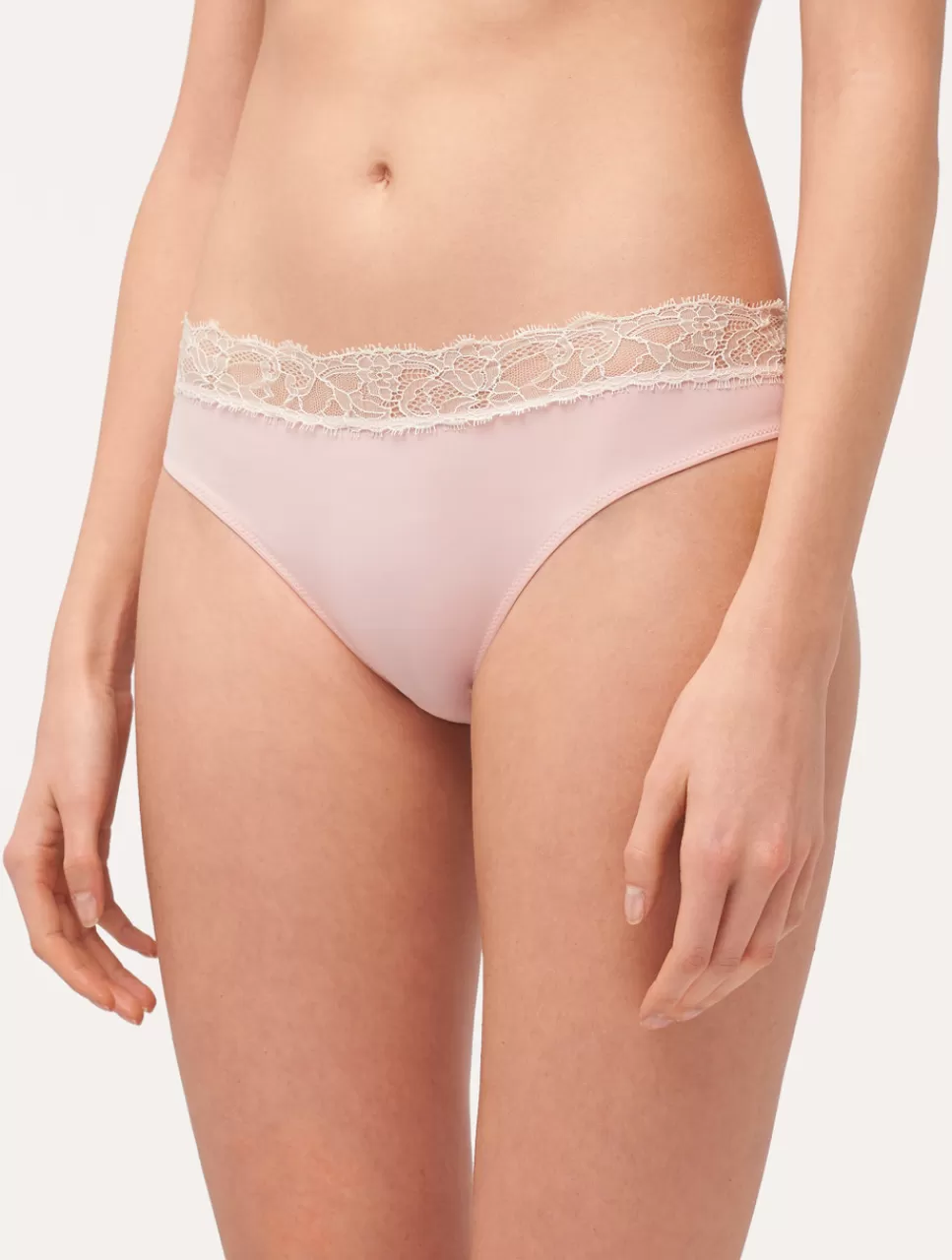 La Perla Braguita Talle Medio De Encaje En Rosa Y Crema Rose Outlet