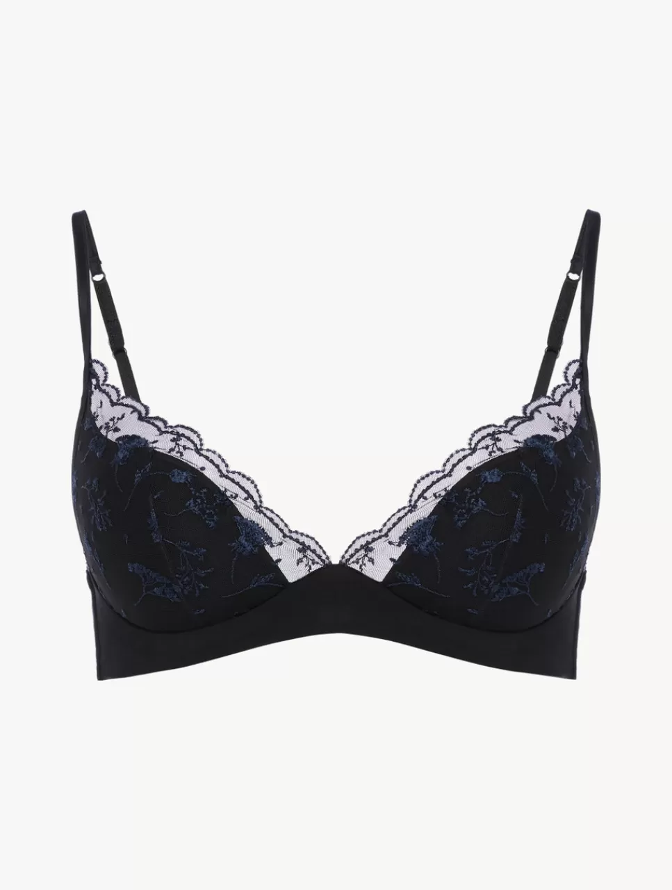 La Perla Bralette Onyx Con Tul Bordado Negro Flash Sale