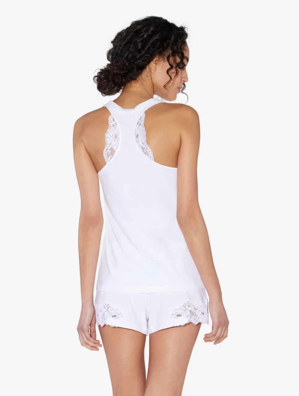 La Perla Camiseta De Tirantes Con Espalda Nadadora De Algodon Blanco White Store Ajuste Comodo