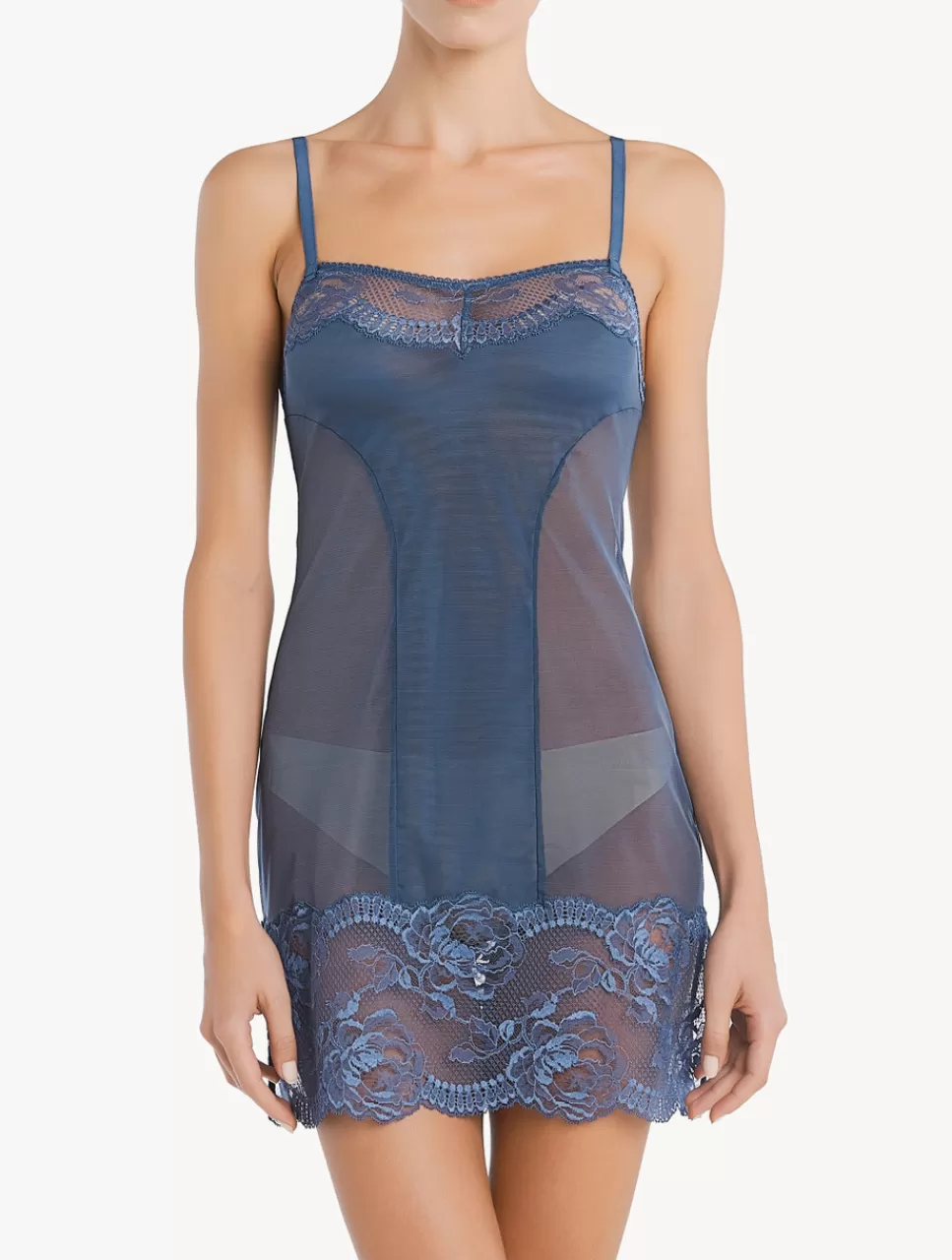 La Perla Camisón De Encaje Azul Oscuro Dark_Blue Sale