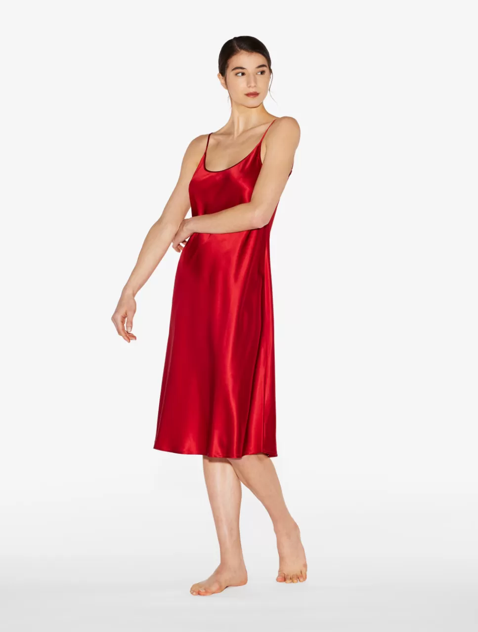 La Perla Camisón De Seda Granate Red Cheap