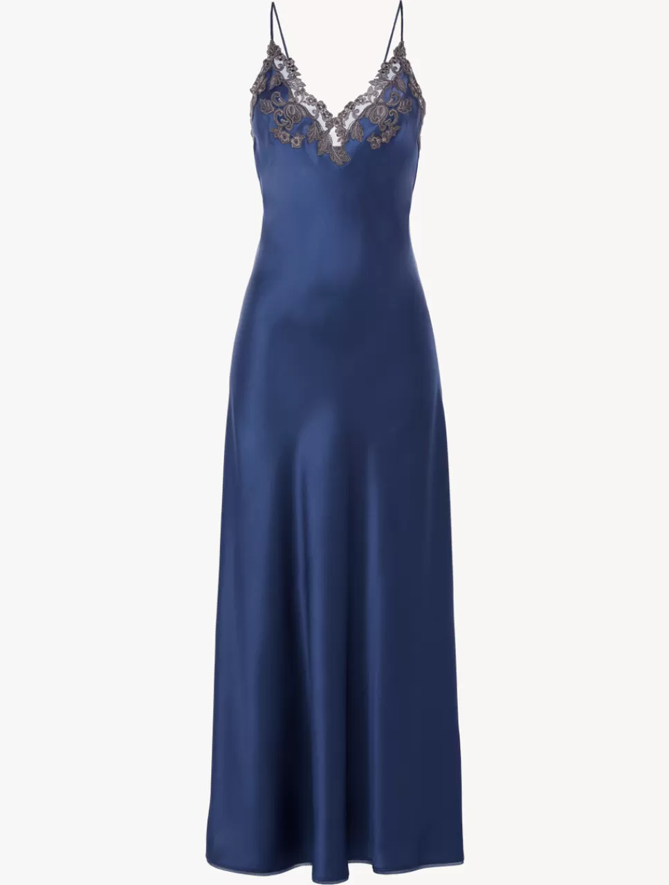 La Perla Camisón Largo Oscuro Con Frastaglio Azul Online