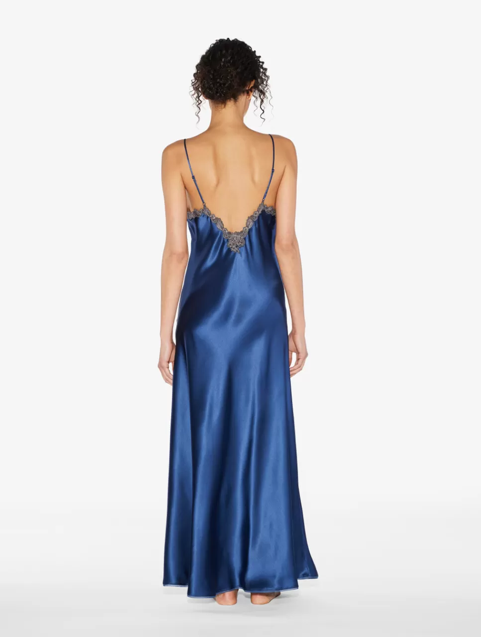 La Perla Camisón Largo Oscuro Con Frastaglio Azul Online