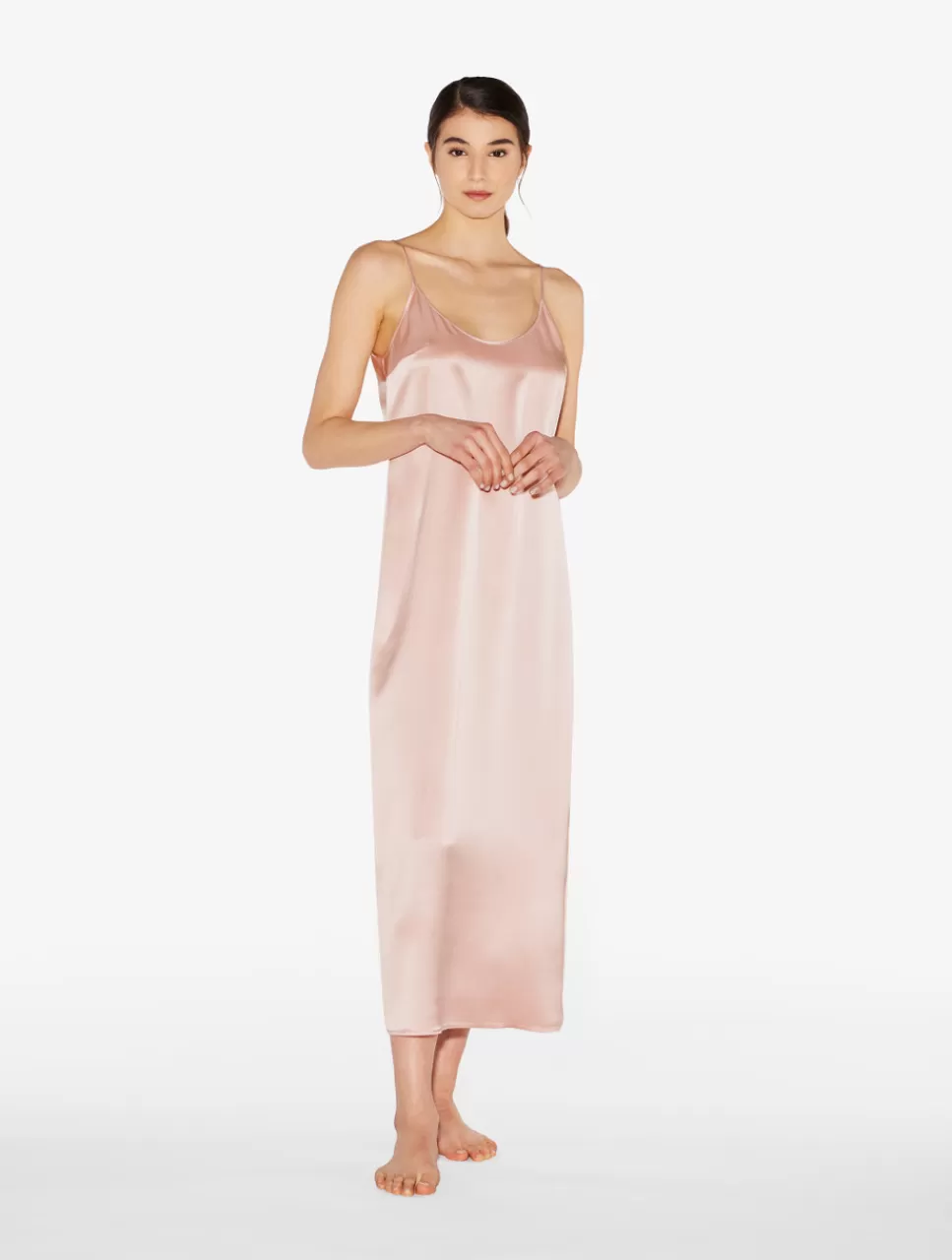 La Perla Camisón Largo De Seda Rosa Empolvado Pink Online