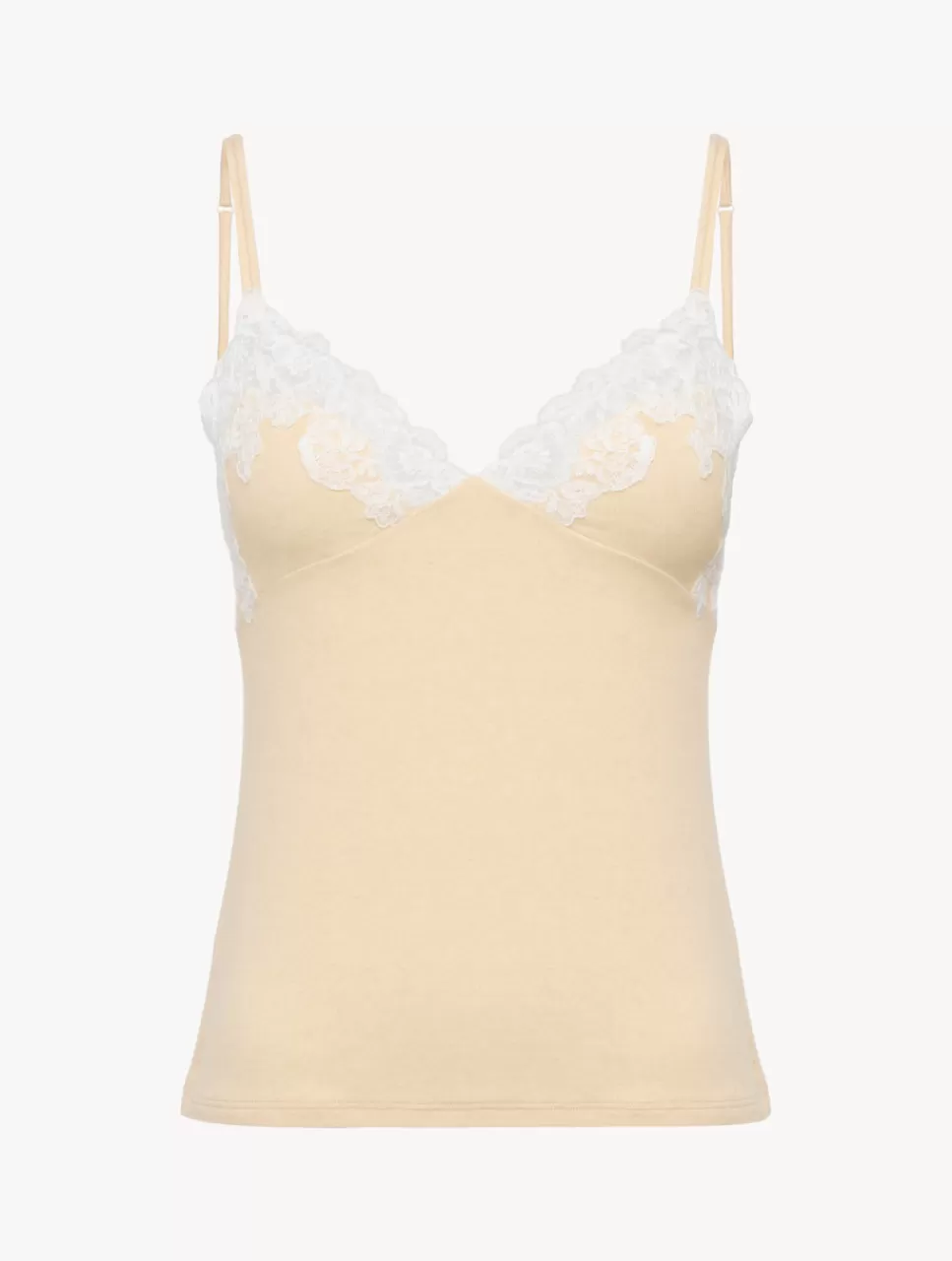 La Perla Camisola Acanalada En Mezcla De Cachemir De Color Halo Con Frastaglio Amarillo Sale