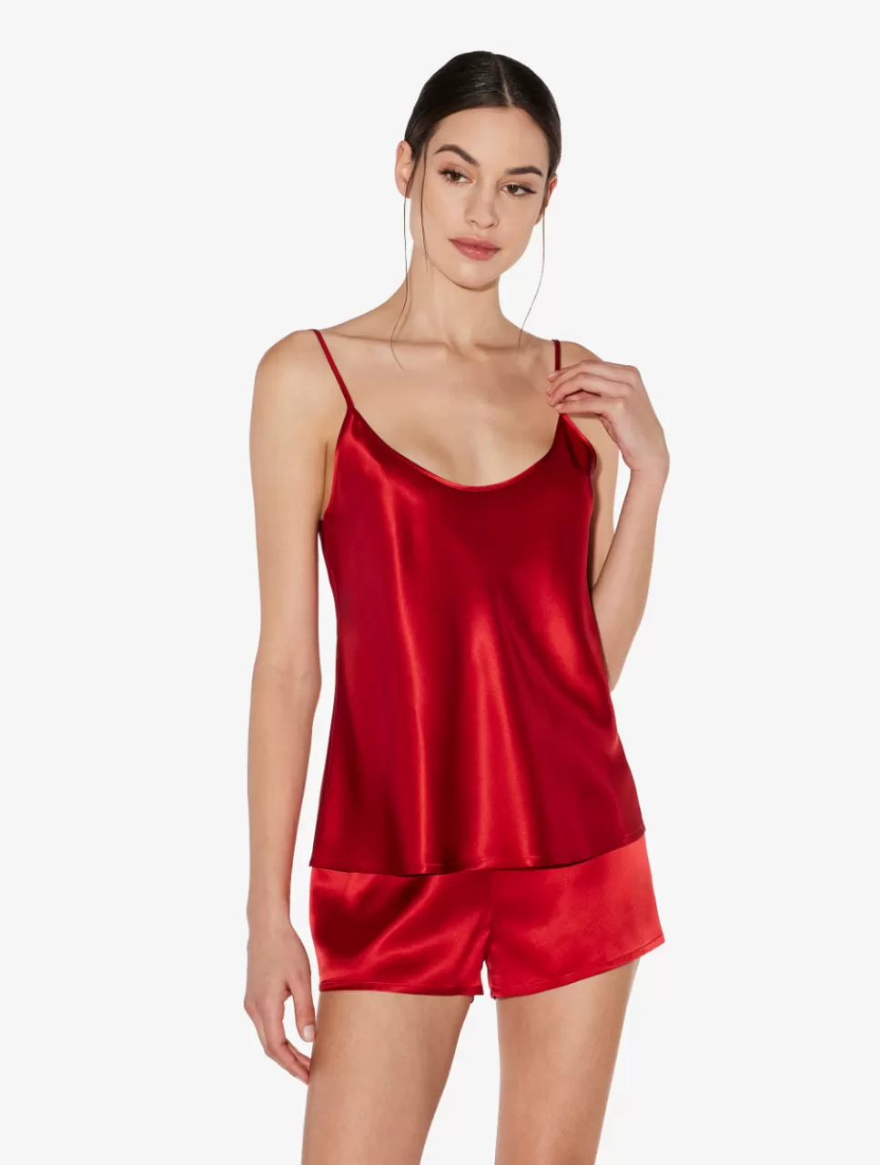 La Perla Camisola De Seda Granate Red Fashion