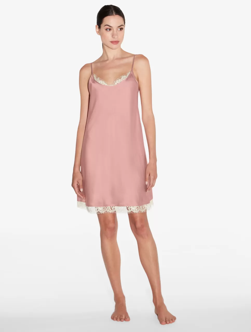 La Perla Combinación De Seda Con Encaje Leavers De Color Rosa Rosado Cheap
