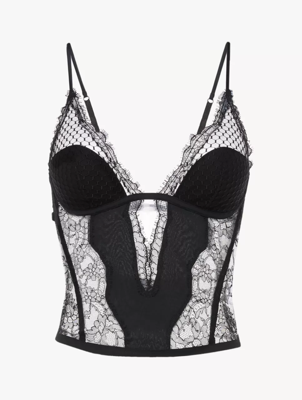 La Perla Corsé Con Encaje Leavers Negro Best Sale