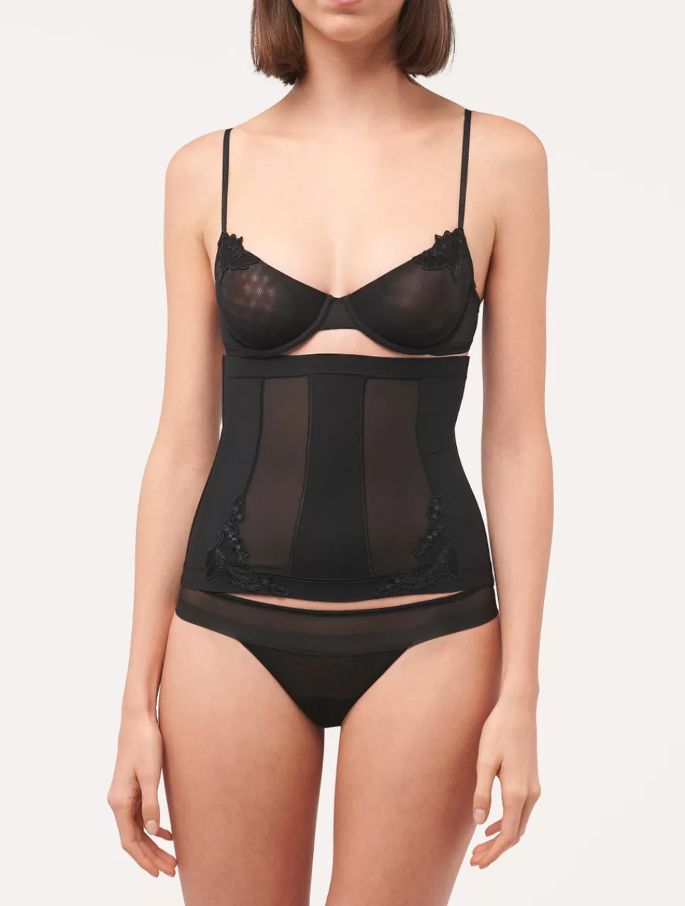 La Perla Corsé De Tul Elástico Negro Black Flash Sale