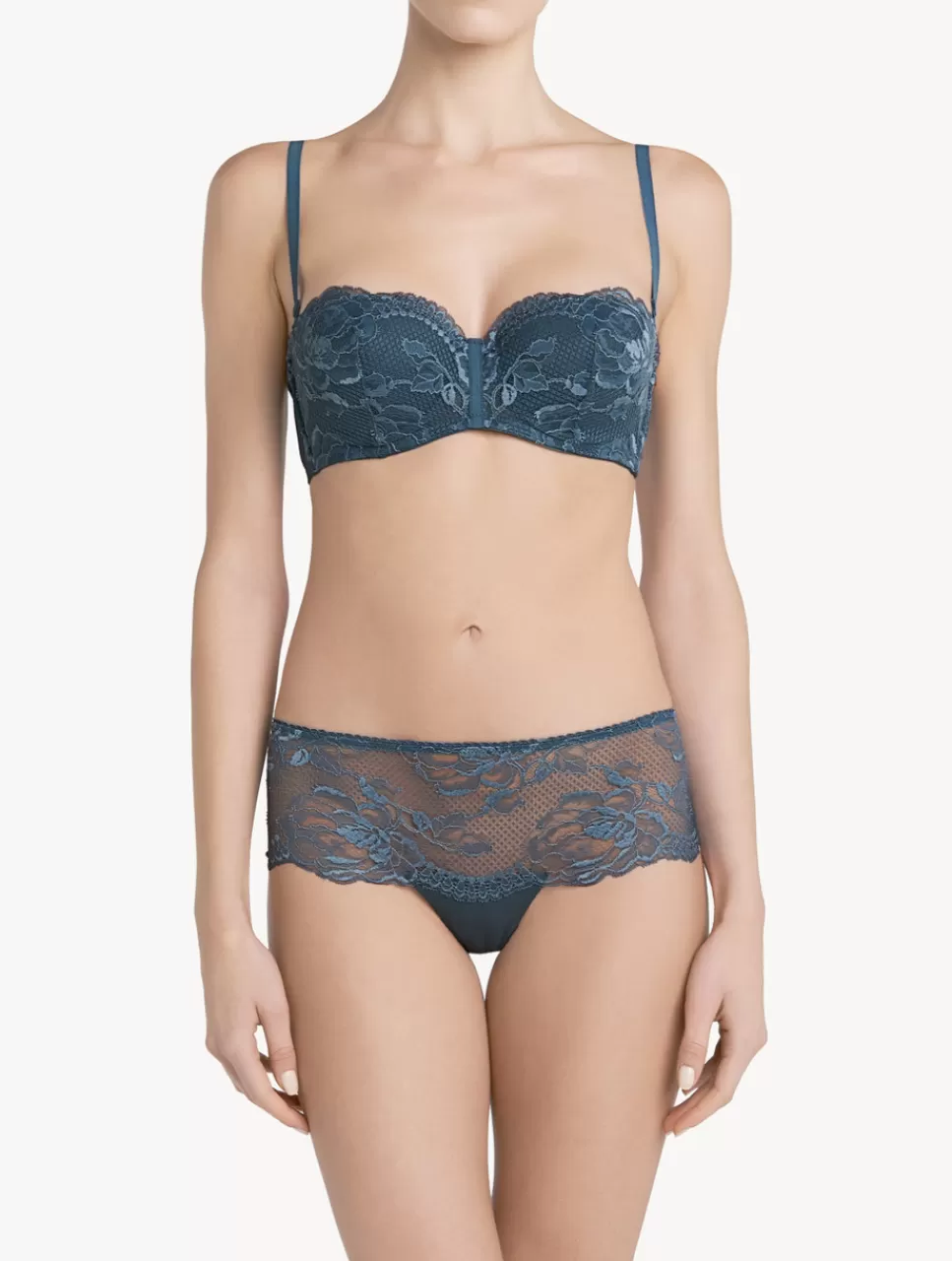 La Perla Culote Tipo Pantalón Corto De Encaje Azul Oscuro Dark_Blue Cheap