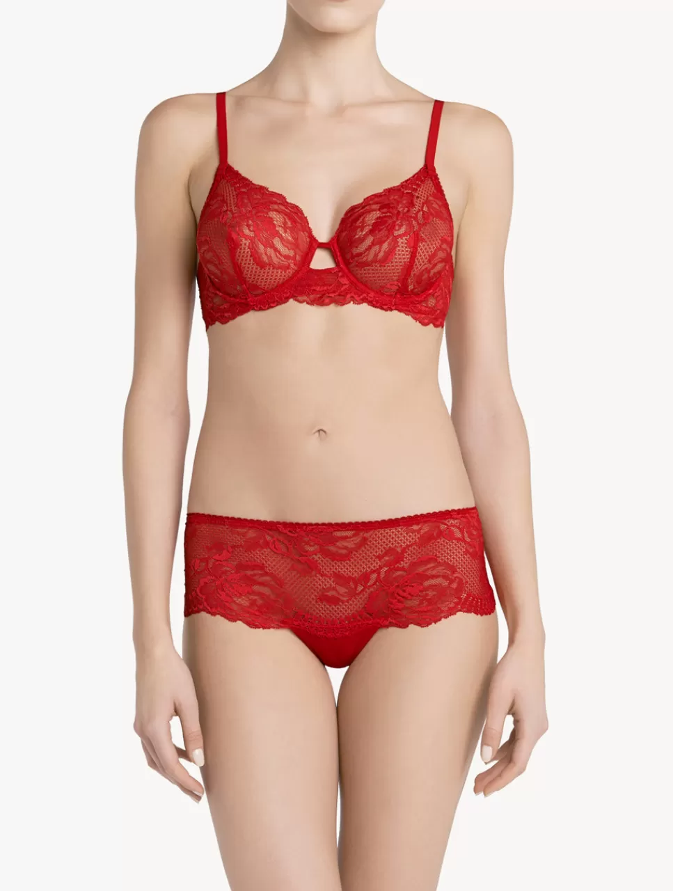 La Perla Culote Tipo Pantalón Corto De Encaje Rojo Red Sale