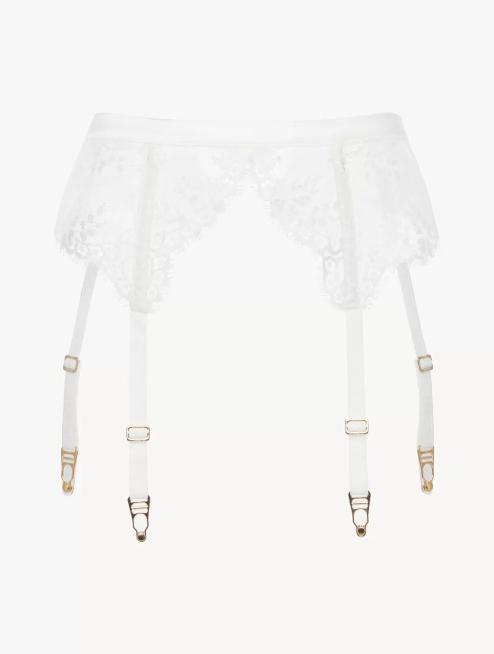 La Perla Liguero Blanquecino De Encaje Leavers White New