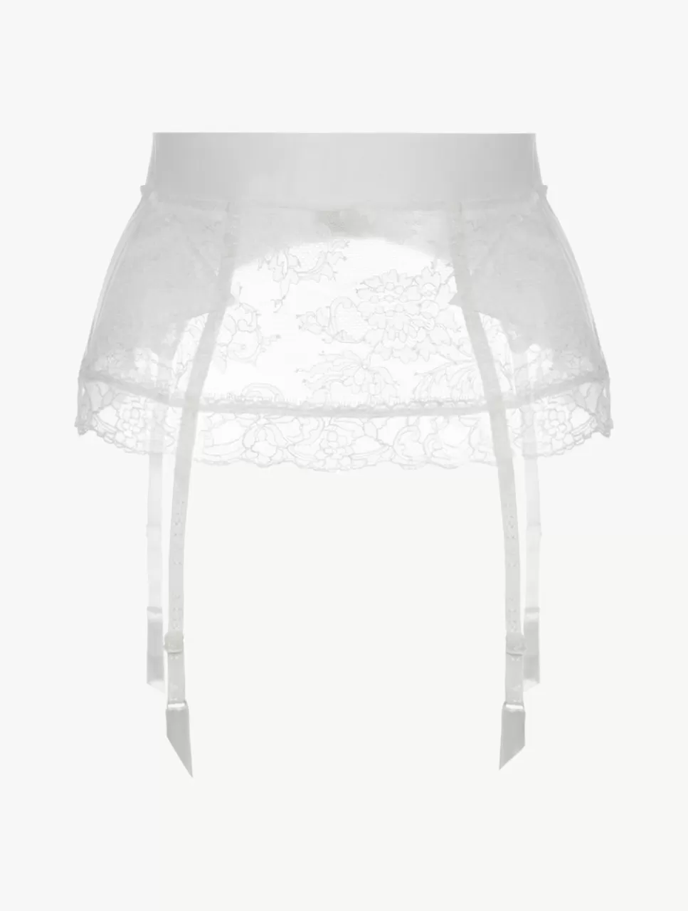 La Perla Liguero Control Fit De Lycra® Con Encaje Chantilly Color Blanco White Hot