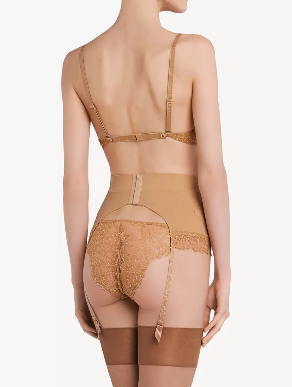 La Perla Liguero Control Fit De Lycra® Con Encaje Chantilly Color Carne Nude Shop