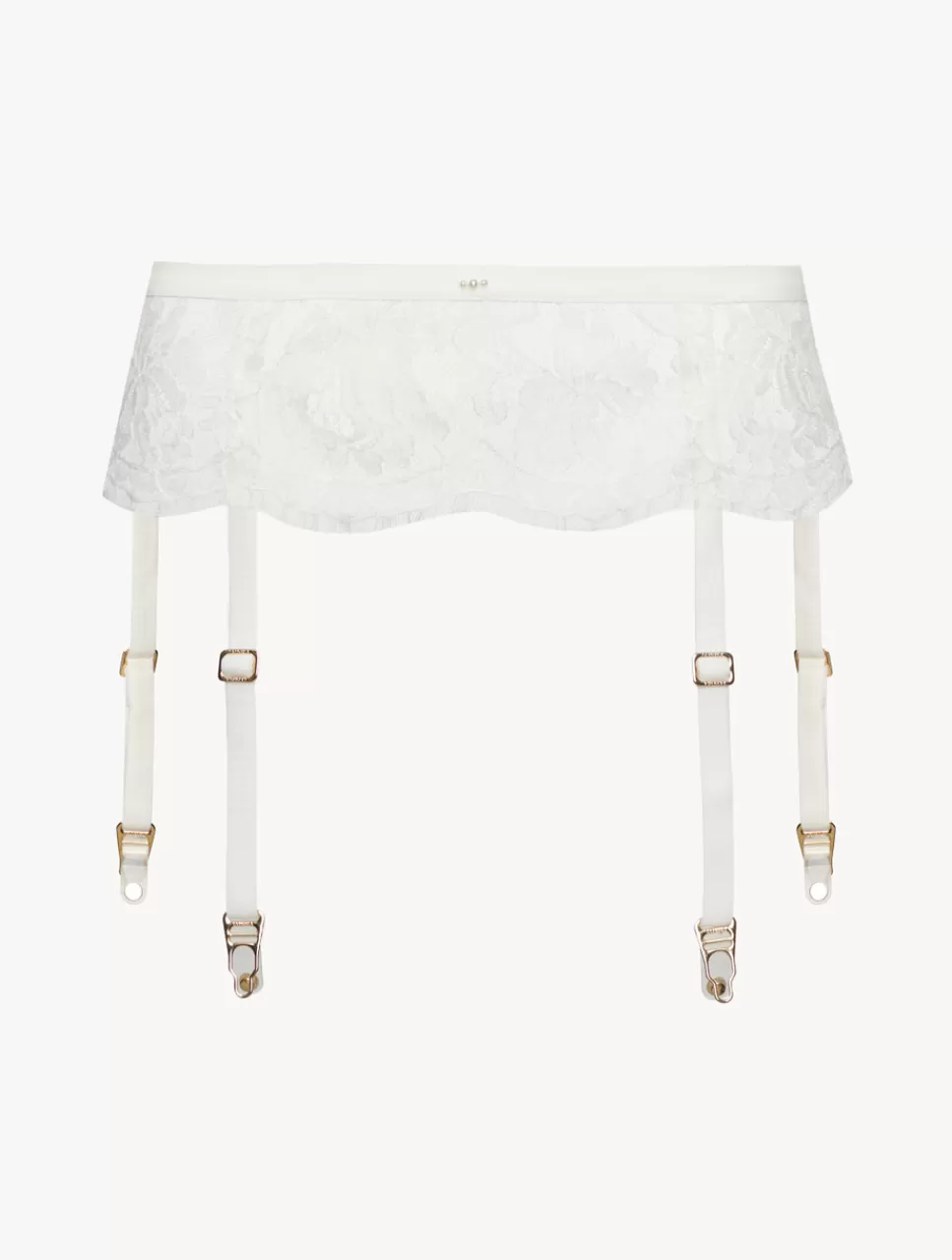 La Perla Liguero De Color Roto Con Encaje Leavers De Algodón Blanco Clearance