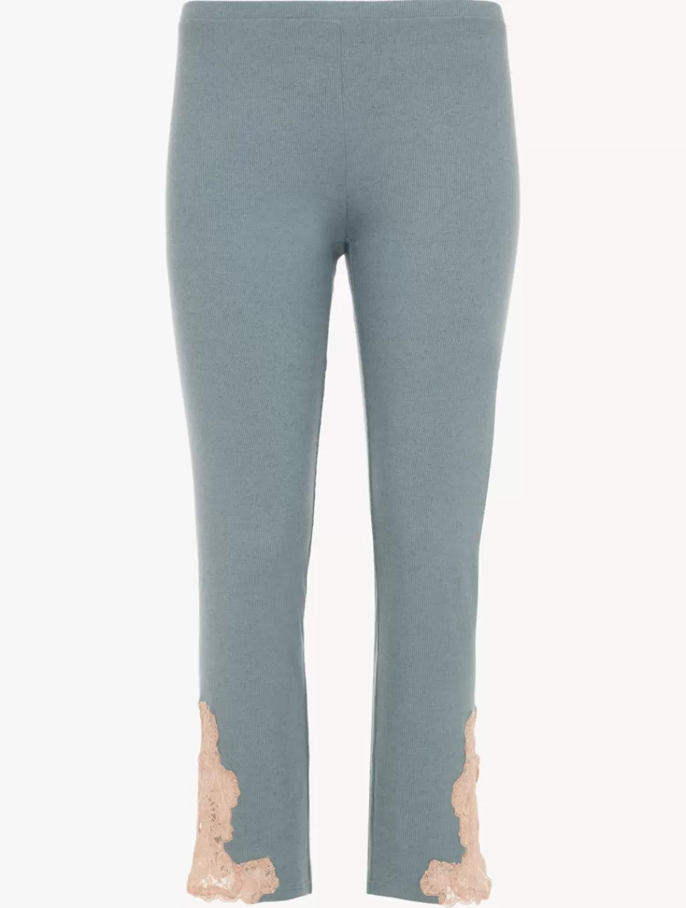 La Perla Pantalón Acanalado En Mezcla De Cachemir Sleepy Dream Con Frastaglio Azul Best