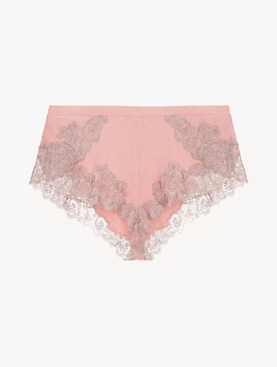 La Perla Pantalón Corto De Pijama Acanalado En Mezcla De Cachemir De Color Blush Clay Con Frastaglio Rosado Discount