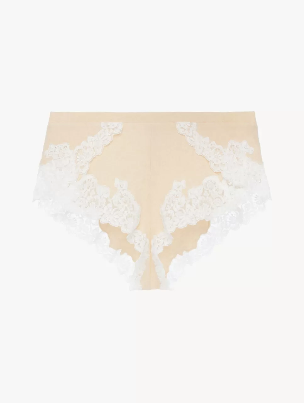 La Perla Pantalón Corto De Pijama Acanalado En Mezcla De Cachemir De Color Halo Con Frastaglio Amarillo Online