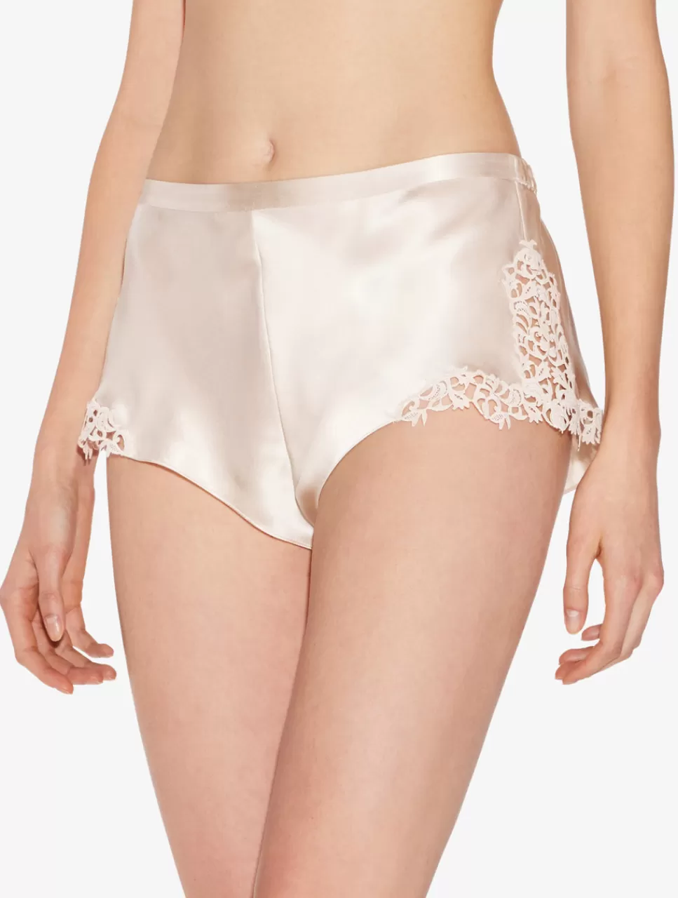 La Perla Pantalón Corto De Pijama Beige Rosado Con Macramé Frastaglio RoseBeige Cheap
