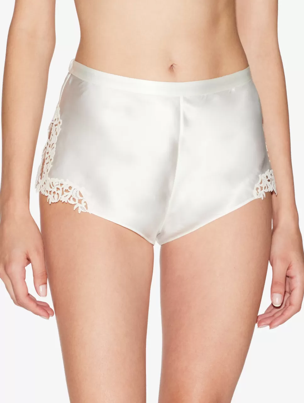 La Perla Pantalón Corto De Pijama Blanquecino Con Macramé Frastaglio OffWhite Sale