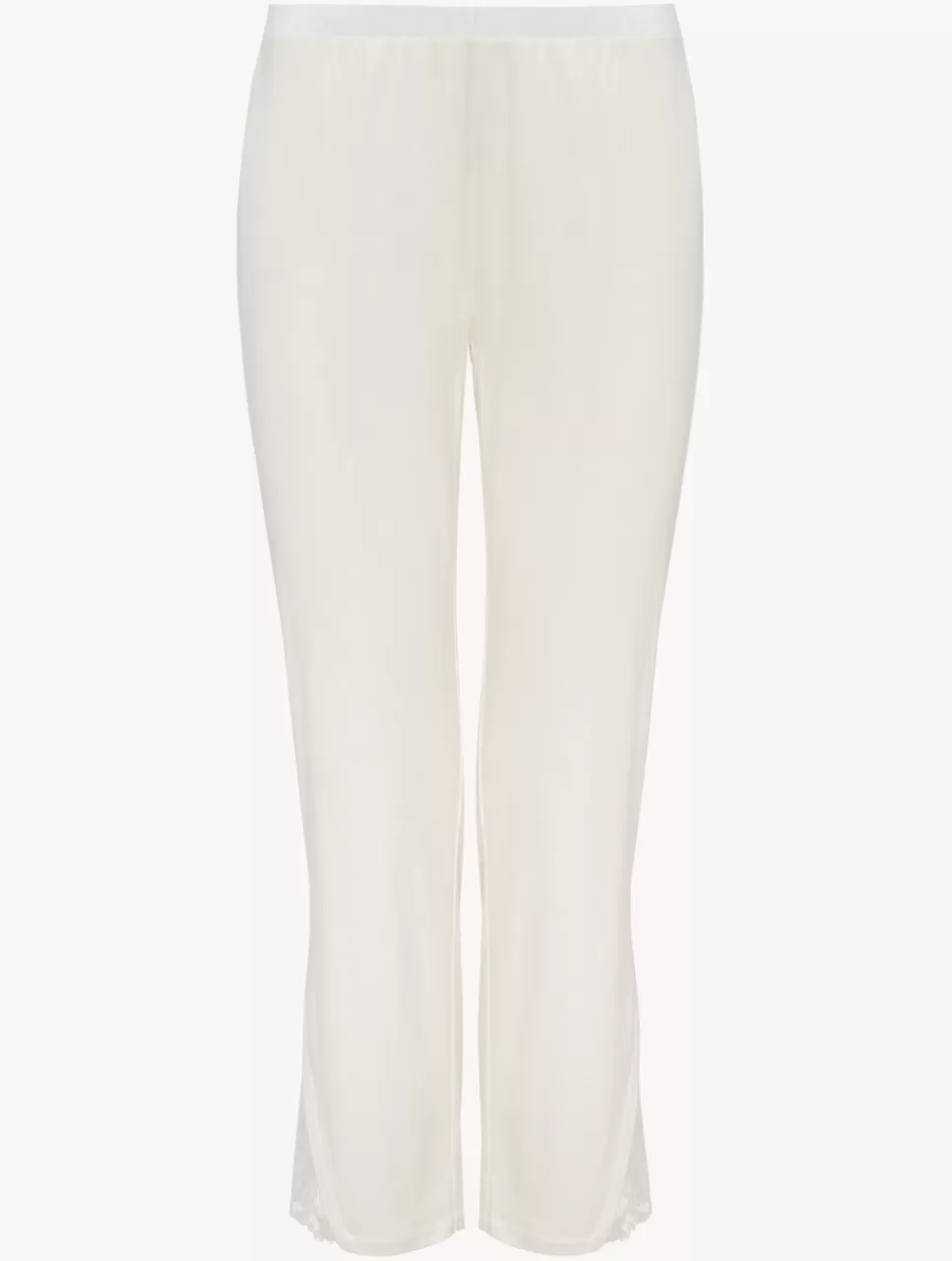 La Perla Pantalón De Pijama En Modal Con Tul Bordado Blanquecino White Hot