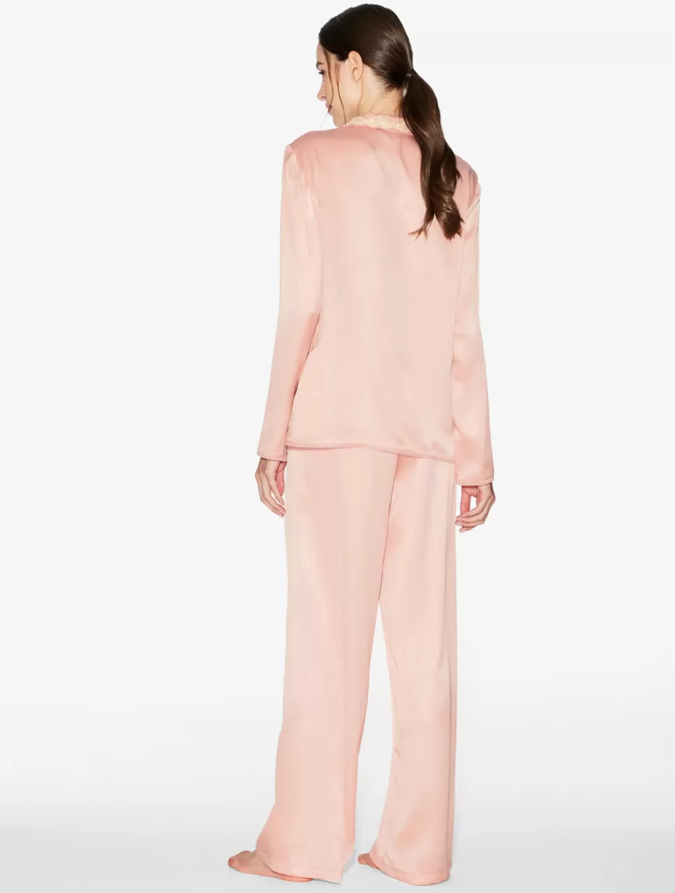 La Perla Pijama Con Frastaglio De Seda Rosa Rosado Sale