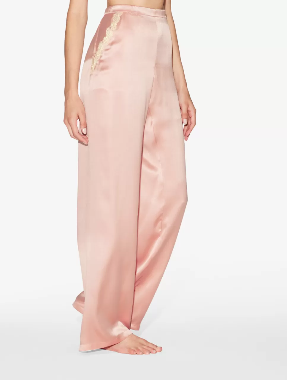 La Perla Pijama Con Frastaglio De Seda Rosa Rosado Sale
