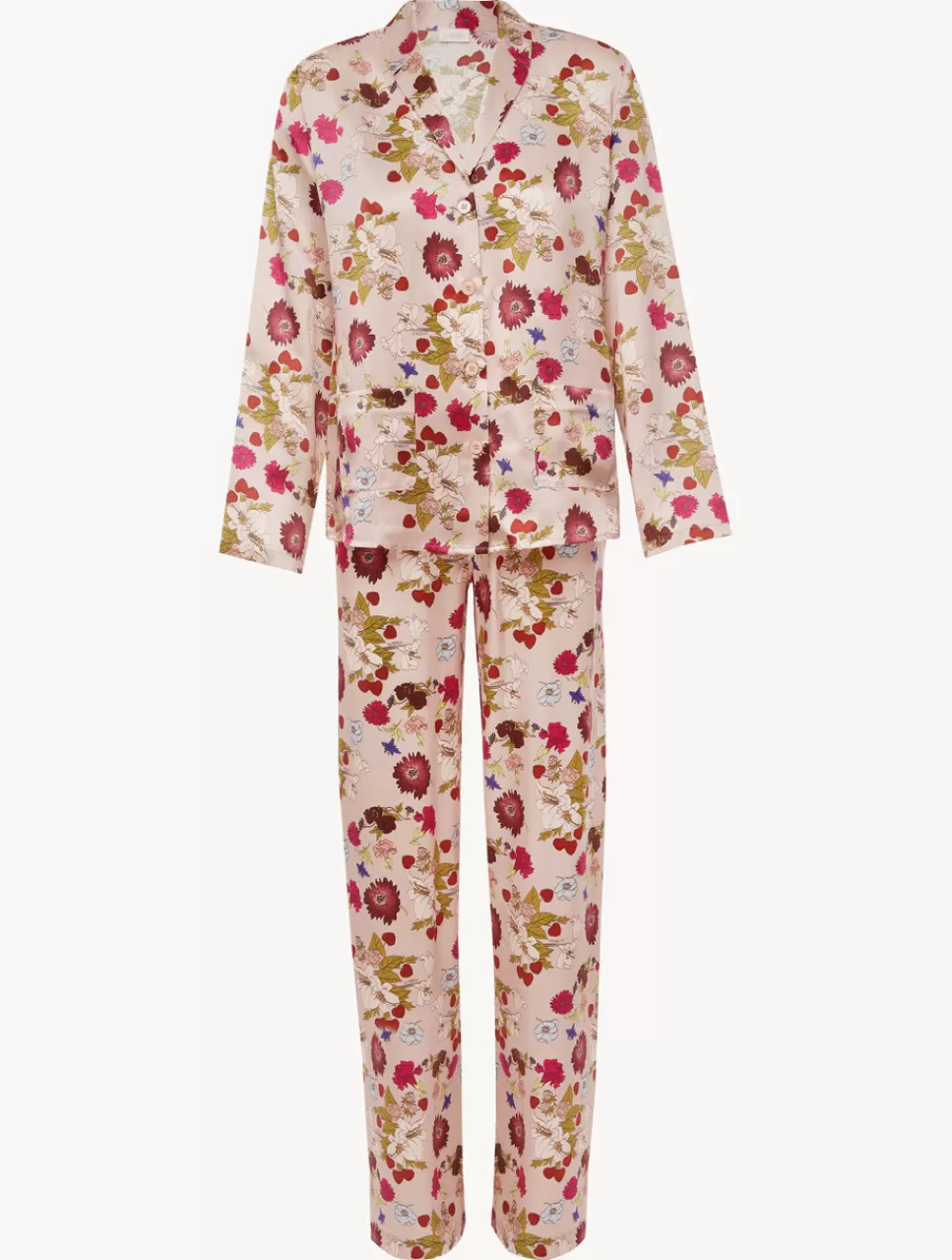 La Perla Pijama De Seda Con Estampado De Flores Estampadodeflores Discount